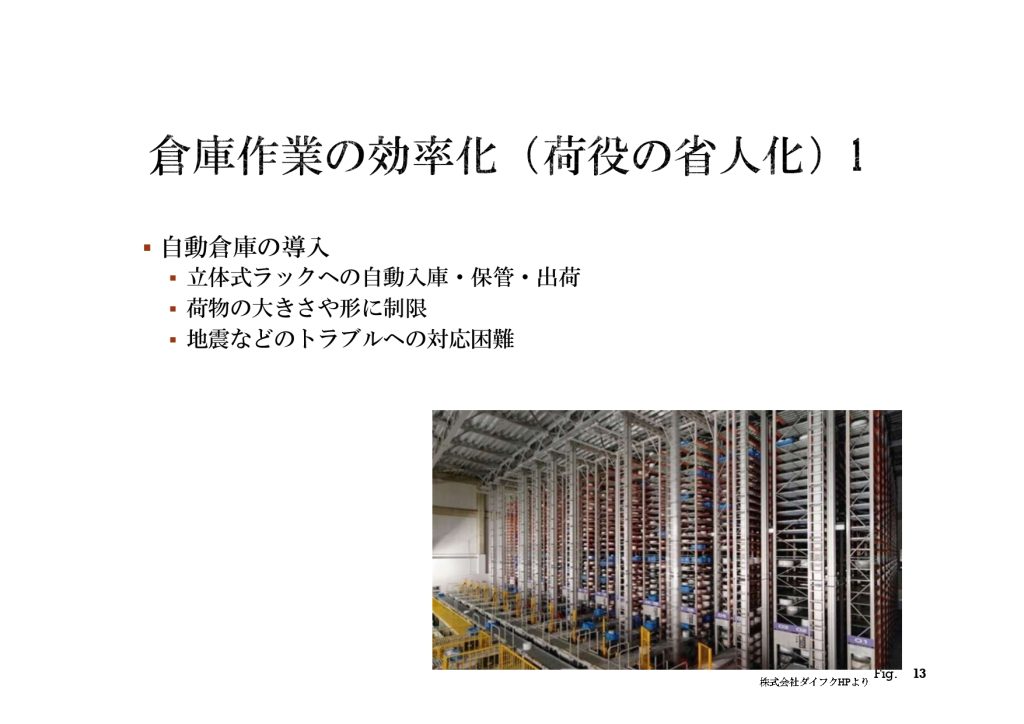 倉庫作業の効率化(荷役の省人化)1